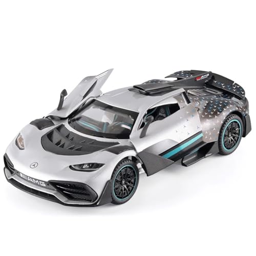 Fertiges Modellauto Druckgusslegierung 1:24 for Benz AMG ONE Sportwagensimulation Automodell Sound and Light Mini-Fahrzeugmodell Sammlung Präsentiert(Silver) von EXYFRUX
