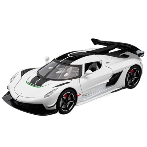 Fertiges Modellauto Druckgusslegierung 1:24 for Koenigsegg Jesko ONE Simulationsautomodell Sound and Light Mini-Fahrzeugmodell Sammlung Präsentiert(White-B) von EXYFRUX