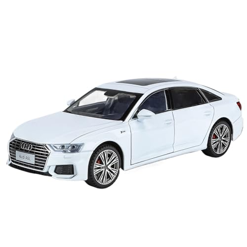 Fertiges Modellauto Großer 1/18 Für Audi A6L Simulationslegierauto -Modell Modell Rückenschall- Und Lichtfahrzeugmodellsammlung Dekoration(White) von EXYFRUX