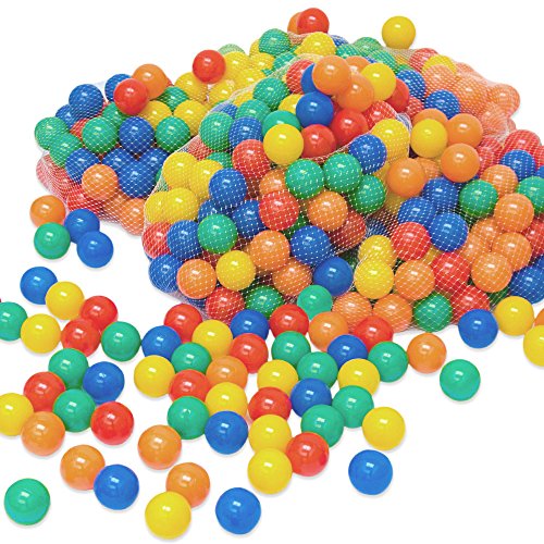 EYEPOWER 900 Bällebadbälle Ø 6cm Bälle-Set für Bällebad Bunte Spielbälle Kinder-Bälle für Bällepadpool Plastikbälle Babybälle | 5 gemischte Farben Gelb Rot Blau Grün Orange | geprüfte Qualität von EYEPOWER