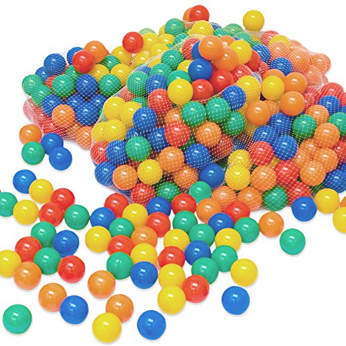 eyepower 900 Bällebadbälle Ø 6cm Bälle-Set für Bällebad Bunte Spielbälle Kinder-Bälle für Bällepadpool Plastikbälle Babybälle | 5 gemischte Farben Gelb Rot Blau Grün Orange | geprüfte Qualität von EYEPOWER