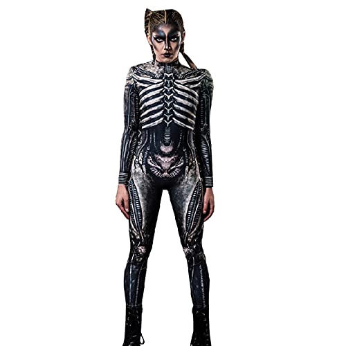 EYNMVR Damen Anime Superheld Spinne Stretch EIN Stück Bodysuit Halloween-Kostüm Outfit Mädchen Cosplay Overall Catsuit Black,L Polyester von EYNMVR