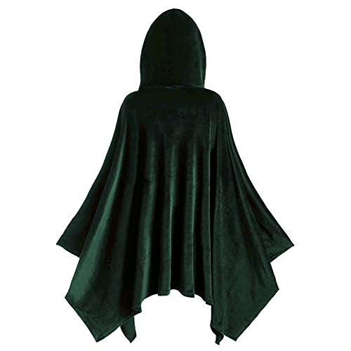 EYNMVR Halloween Kostüm, Umhang Schwarz 160cm, Kostüm Damen, Kinder, Schwarzer Umhang, Vampir mit Kapuze Green,L Polyester EYNMVR Halloween Kostüm, Umhang Schwarz 160cm, Kostüm Damen, Kinder, Schwarzer Umhang, Vampir mit Kapuze Green,L Polyester von EYNMVR