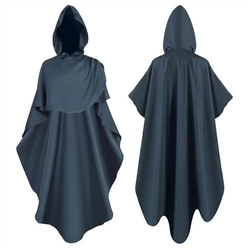 EYNMVR Mönch Robe Priester Kostüm Mönchskostüm Mittelalter Renaissance Hooded Halloween Zauberer mit Mantel Taillenseil und Kreuz Halskette für Erwachsene Blue,L Polyester EYNMVR Mönch Robe Priester Kostüm Mönchskostüm Mittelalter Renaissance Hooded Halloween Zauberer mit Mantel Taillenseil und Kreuz Halskette für Erwachsene Blue,L Polyester von EYNMVR