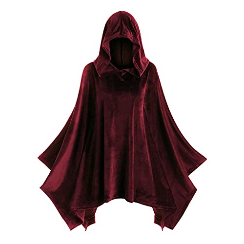 EYNMVR Mönch Robe Priester Kostüm Mönchskostüm Mittelalter Renaissance Hooded Halloween Zauberer mit Mantel Taillenseil und Kreuz Halskette für Erwachsene Red,M Polyester EYNMVR Mönch Robe Priester Kostüm Mönchskostüm Mittelalter Renaissance Hooded Halloween Zauberer mit Mantel Taillenseil und Kreuz Halskette für Erwachsene Red,M Polyester von EYNMVR