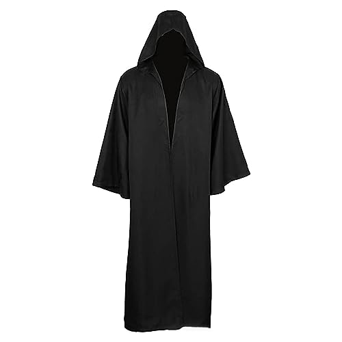 EYNMVR Schwarzer Umhang Damen mit Accessoires Maske & Finger Kette,106/126/146cm Schwarz Satin Cape Kapuze,Vampir für Erwachsene Karneval Halloween Fasching Maskerade Party EYNMVR Schwarzer Umhang Damen mit Accessoires Maske & Finger Kette,106/126/146cm Schwarz Satin Cape Kapuze,Vampir für Erwachsene Karneval Halloween Fasching Maskerade Party von EYNMVR