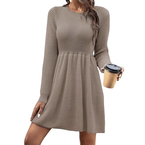 EYNMVR Schwarzes Kleid Damen, Faschingskostüme Damen, Karneval Kostüm Damen mit Strümpfen und Halskette Ideale Wahl für Karneval Cosplay und Andere Festliche Anlässe Khaki,S terylene von EYNMVR