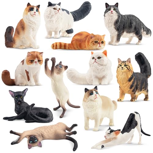 EYSCOTA Katze Figuren Playset, 12PCS niedliche Miniatur Katze Figur Spielzeug, Katze Kuchen Topper für Geburtstagsfeier, Persisch Siamese Tierfiguren für Kleinkinder Katzenliebhaber EYSCOTA Katze Figuren Playset, 12PCS niedliche Miniatur Katze Figur Spielzeug, Katze Kuchen Topper für Geburtstagsfeier, Persisch Siamese Tierfiguren für Kleinkinder Katzenliebhaber von EYSCOTA