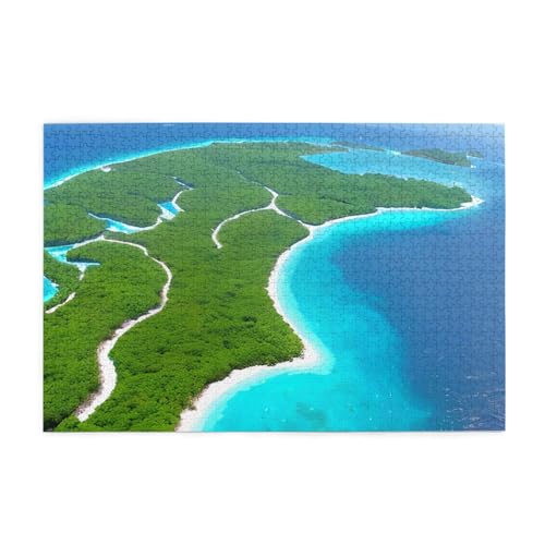 An Island In The Ocean Picture Jigsaw Puzzle, 1000 Piece Wooden Puzzle, Home Decoration,&* Unique Birthday Gift.Suitable For Teenagers And Adults von EYSHOPING