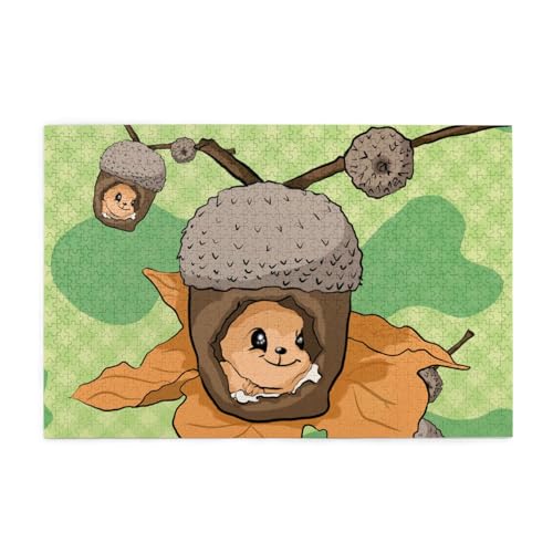 Cartoon Eichhörnchen Bild Puzzle, 1000 Teile Holzpuzzle, Heimdekoration &* Einzigartiges Geburtstagsgeschenk Geeignet für Jugendliche und Erwachsene von EYSHOPING