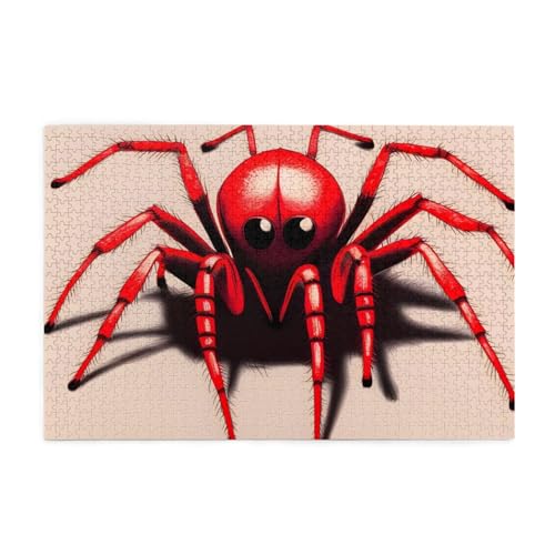 Cute Little Red Spider Picture Jigsaw Puzzle, 1000 Teile Holzpuzzle, Heimdekoration, einzigartiges Geburtstagsgeschenk, geeignet für Jugendliche und Erwachsene von EYSHOPING