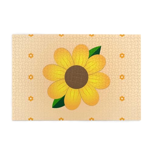 Golden Sunflower Picture Jigsaw Puzzle, 1000 Teile Holzpuzzle, Heimdekoration, einzigartiges Geburtstagsgeschenk, geeignet für Jugendliche und Erwachsene von EYSHOPING