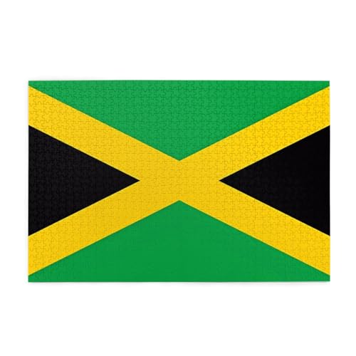 Jamaika-Flaggen-Bilder-Puzzle, 1000-teiliges Holzpuzzle, Heimdekoration, einzigartiges Geburtstagsgeschenk, geeignet für Jugendliche und Erwachsene von EYSHOPING