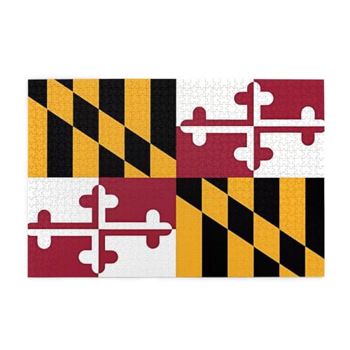 Puzzle Flagge von Maryland, 1000 Teile, Holzpuzzle, Heimdekoration, einzigartiges Geburtstagsgeschenk, geeignet für Jugendliche und Erwachsene von EYSHOPING