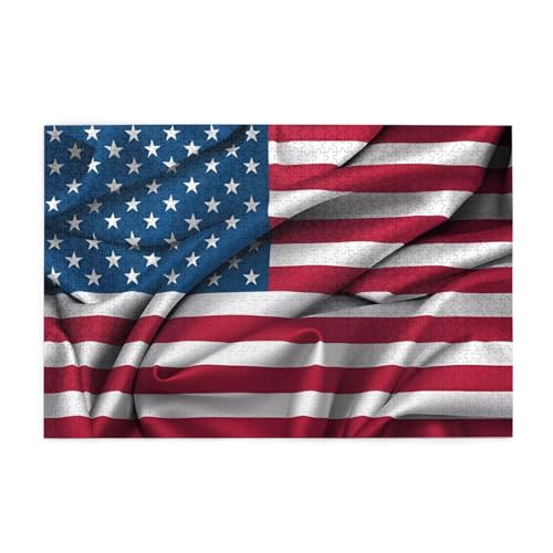 Puzzle mit amerikanischer Flagge, 1000 Teile aus Holz, Heimdekoration, einzigartiges Geburtstagsgeschenk, geeignet für Jugendliche und Erwachsene von EYSHOPING