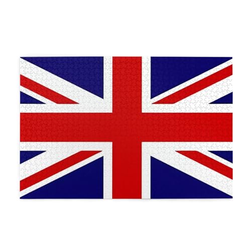 Puzzle mit britischer Flagge, 1000-teiliges Holzpuzzle, Heimdekoration, einzigartiges Geburtstagsgeschenk, geeignet für Jugendliche und Erwachsene von EYSHOPING