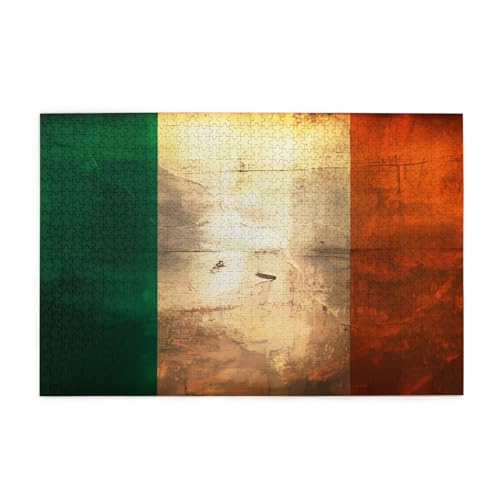 Puzzle mit irischer Flagge, 1000 Teile, Holzpuzzle, Heimdekoration, einzigartiges Geburtstagsgeschenk, geeignet für Jugendliche und Erwachsene von EYSHOPING