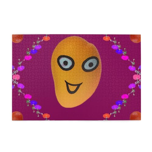 Smiley Mango Picture Jigsaw Puzzle, 1000 Teile Holzpuzzle, Heimdekoration, einzigartiges Geburtstagsgeschenk, geeignet für Jugendliche und Erwachsene von EYSHOPING