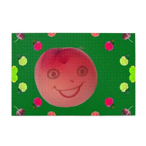 Smiling Red Peaches Picture Jigsaw Puzzle, 1000-teiliges Holzpuzzle, Heimdekoration, einzigartiges Geburtstagsgeschenk, geeignet für Jugendliche und Erwachsene von EYSHOPING