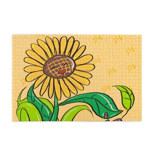 Sonnenblumenkerne und Sonnenblumen Bild Puzzle, 1000 Teile Holzpuzzle, Heimdekoration & * Einzigartiges Geburtstagsgeschenk Geeignet für Jugendliche und Erwachsene von EYSHOPING