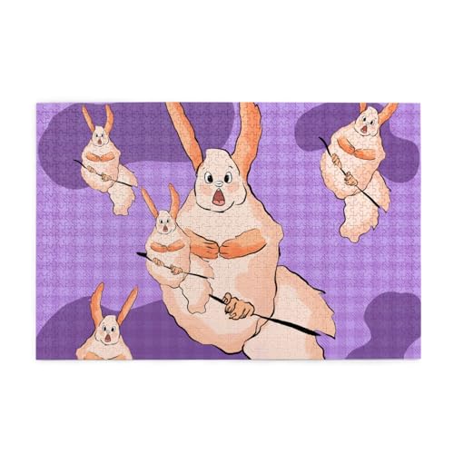 Wacky Bunny Picture Jigsaw Puzzle, 1000-teiliges Holzpuzzle, Heimdekoration, einzigartiges Geburtstagsgeschenk, geeignet für Jugendliche und Erwachsene von EYSHOPING