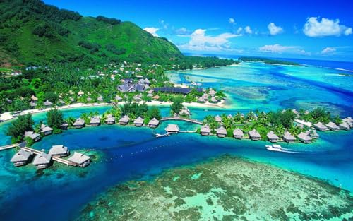 1000 Teile Puzzle Art Tahiti in Französisch-Polynesien Island 50x70CM von EZMLFA