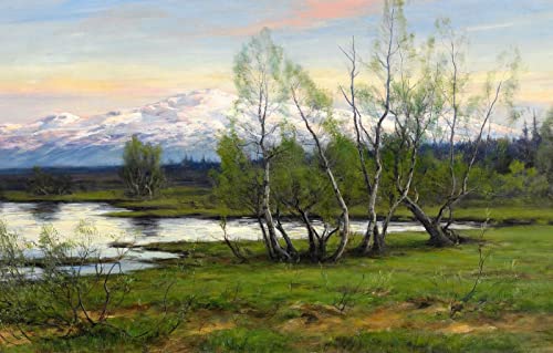 1000-teiliges Kinderpuzzle, Naturschönheit, am Teich, Berge und Birken, 50 x 70 cm 1000-teiliges Kinderpuzzle, Naturschönheit, am Teich, Berge und Birken, 50 x 70 cm von EZMLFA