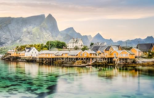 1000-teiliges Puzzle, Gelbe Hütte auf den Lofoten, Puzzle, Kindergeschenke, 50 x 70 cm 1000-teiliges Puzzle, Gelbe Hütte auf den Lofoten, Puzzle, Kindergeschenke, 50 x 70 cm von EZMLFA