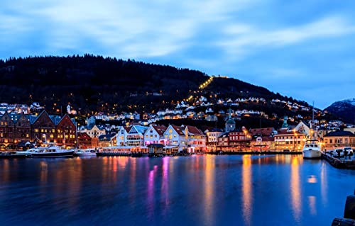 1000-teiliges Puzzle, Norwegen Bergen Harbour City Abendgebäude Heimdekoration Puzzle 38 x 52 cm 1000-teiliges Puzzle, Norwegen Bergen Harbour City Abendgebäude Heimdekoration Puzzle 38 x 52 cm von EZMLFA