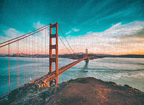 1000-teiliges Puzzle Golden Gate Bridge Puzzle Ideal für Entspannung und Meditation Lernspiel 52x38CM von EZMLFA