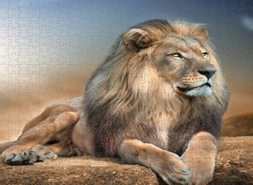 1000-teiliges Puzzle für Erwachsene, Lonely Lion-Qualitätspuzzle, Kinderspielzeug für Erwachsene 38 x 26 cm von EZMLFA