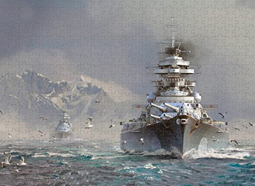 1000-teiliges Puzzle für Erwachsene, Seeschlachtschiff, Qualitätspuzzle, Kinderspielzeug für Erwachsene, 38 x 26 cm von EZMLFA