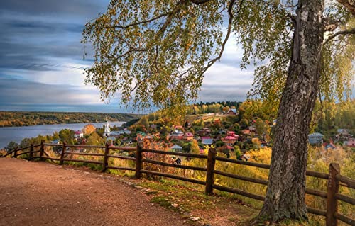 1000-teiliges Puzzle für Erwachsene, Spaß für die ganze Familie, Puzzle 1000 Teile, Geschenke für Männer, Naturlandschaft, Straße, Stadt, Wolga, 38 x 52 cm von EZMLFA