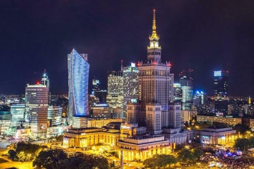 1000-teiliges Puzzle für Erwachsene, Warschau, Polen, Skyline bei Nacht, Hochglanz-Poster, Bild, Fotodruck, Luftbild, A045, anspruchsvolle Puzzles für Freunde und Familie, 38 x 52 cm 1000-teiliges Puzzle für Erwachsene, Warschau, Polen, Skyline bei Nacht, Hochglanz-Poster, Bild, Fotodruck, Luftbild, A045, anspruchsvolle Puzzles für Freunde und Familie, 38 x 52 cm von EZMLFA