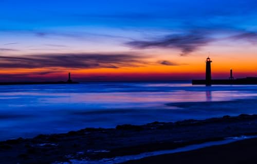 1000-teiliges Puzzle für Erwachsene | Familienspaß-Puzzle 1000 Teile für Erwachsene, Geschenke, Leuchtturm, Michigan, USA, 50 x 70 cm von EZMLFA