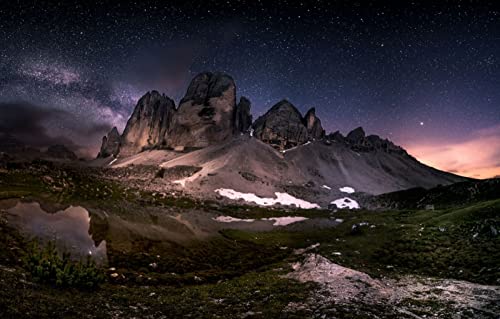 1000-teiliges Puzzle für Jungen, Naturlandschaften, Schnee, See, Sterne, Italien, Dolomiten, 26 x 38 cm 1000-teiliges Puzzle für Jungen, Naturlandschaften, Schnee, See, Sterne, Italien, Dolomiten, 26 x 38 cm von EZMLFA
