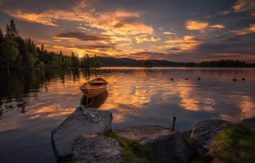2000-teiliges Puzzle für Erwachsene, Spaß für die ganze Familie, Puzzle 2000 Teile, Geschenke für Männer, Naturlandschaft, Sonnenuntergang, See, Seile, 70 x 100 cm 2000-teiliges Puzzle für Erwachsene, Spaß für die ganze Familie, Puzzle 2000 Teile, Geschenke für Männer, Naturlandschaft, Sonnenuntergang, See, Seile, 70 x 100 cm von EZMLFA