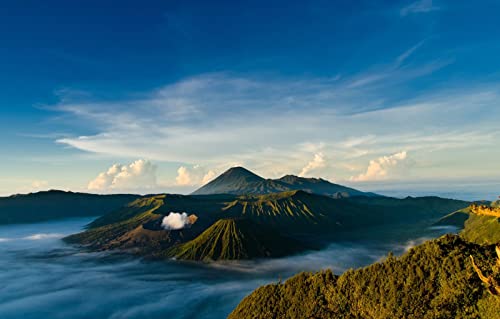 3D-Puzzle, 1000 Teile, Naturschönheit, Java, Tengger-Krater, aktiv, Brome-Vulkan, Indonesien, 50 x 70 cm von EZMLFA