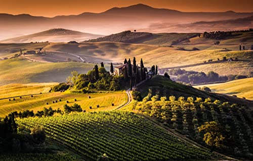 3D Puzzle 2000 Teile Naturschönheit, Sonne, Sonnenaufgang, Hügel, Felder, Italien, Bauernhof 70x100CM 3D Puzzle 2000 Teile Naturschönheit, Sonne, Sonnenaufgang, Hügel, Felder, Italien, Bauernhof 70x100CM von EZMLFA
