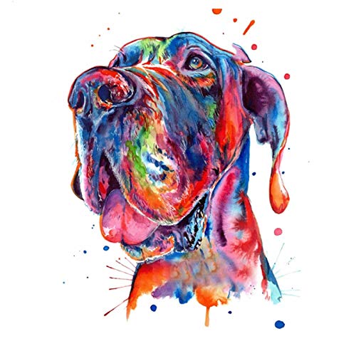 Aquarell-Puzzle mit Dogge, 1000 Teile, für Erwachsene, großes Puzzlespiel, selbst zusammenbauen, interessantes Spielzeug, 50 x 70 cm von EZMLFA