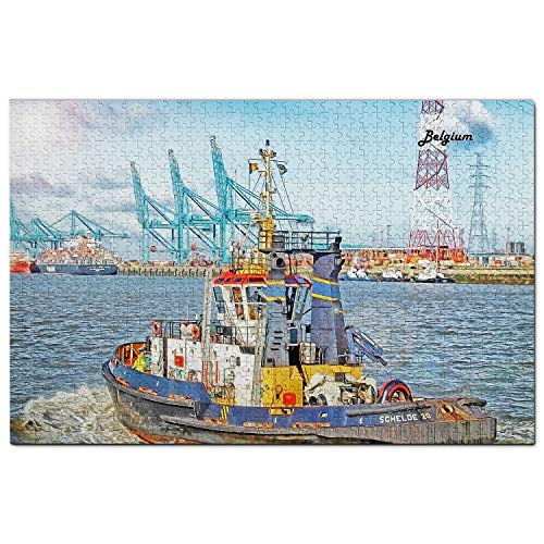 Belgien Puzzle 2000 Teile Belgien Antwerpen Boot Schlepper Hafen Puzzle Spiel Kunstwerk Reise Souvenir 70x100CM von EZMLFA