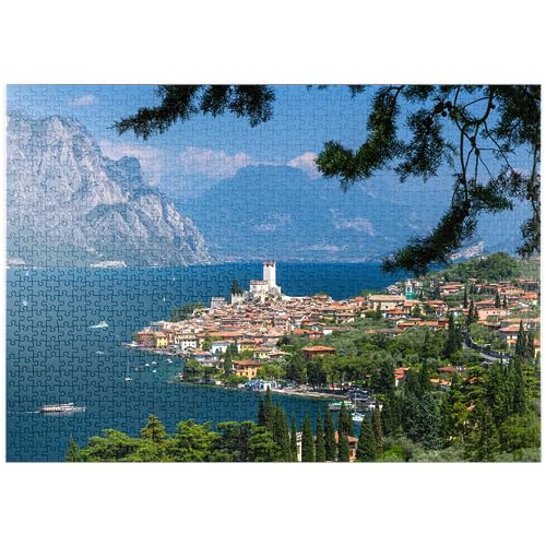 Blick auf Malcesine am Gardasee mit Scaligerburg - Premium 1000 Teile Puzzle 38x26CM Blick auf Malcesine am Gardasee mit Scaligerburg - Premium 1000 Teile Puzzle 38x26CM von EZMLFA