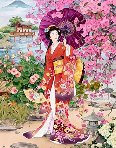 Chinesische alte Frau am Fluss - Puzzle für Erwachsene 1000-teiliges DIY-Puzzle Kinderspielzeug 26x38CM von EZMLFA