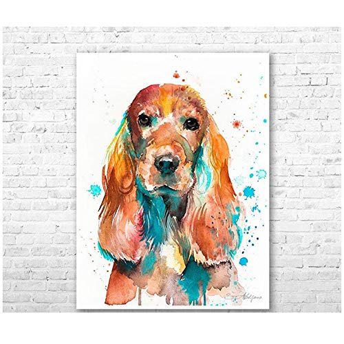 DIY Puzzle Riesen Holz Erwachsene Hund 2000 Stück Wand Aufkleber Cocker Spaniel38 * 26cm 70x100CM von EZMLFA