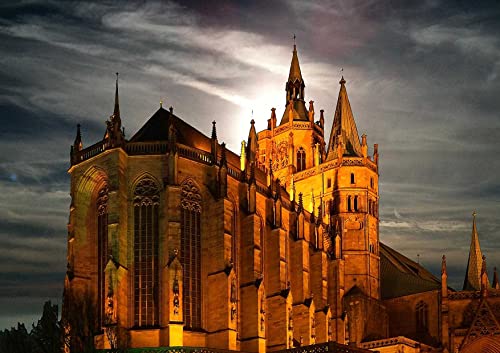 Erfurter Dom Puzzle 2000 Teile | Religionspuzzle mit hochwertiger Puzzleaufbewahrung 70x100CM von EZMLFA