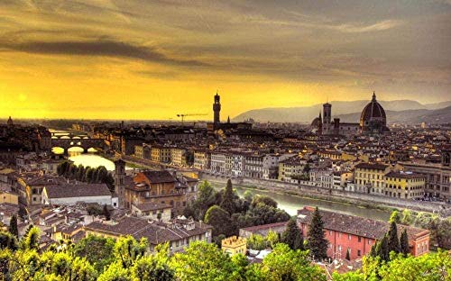 Florence Cityscape, Italien 2000 Stück Foto Puzzle DIY Spielzeug für Erwachsene Dekoration Sammlerstück 70x100CM von EZMLFA