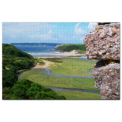 Großbritannien England Three Cliffs Bay Swansea Puzzle 1000 Teile Spiel Kunstwerk Reise Souvenir 38x52CM von EZMLFA