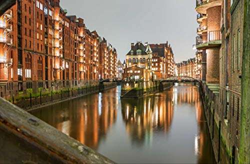 Hamburg Puzzle 2000 Teile | Orte Puzzle mit hochwertiger Puzzleaufbewahrung: Kartonbox und wiederverschließbarer Beutel | Puzzlemaße 70x100CM von EZMLFA