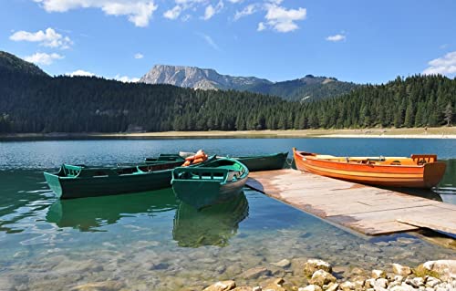 Impossible Puzzle 1000 Teile Naturschönheit, Boot, Montenegro, Schwarzer See 50x70CM von EZMLFA