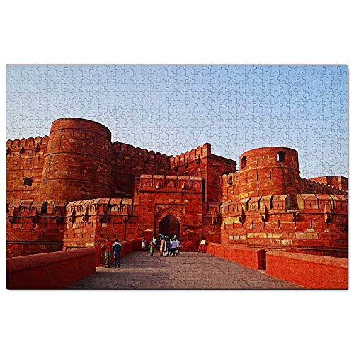 Indien Agra Fort Agra Puzzle 1000 Teile Puzzle Spiel für Erwachsene Grafik Reise Souvenir 26x38CM von EZMLFA